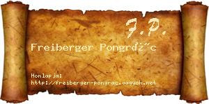 Freiberger Pongrác névjegykártya